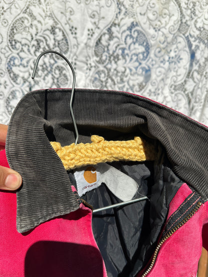 Vintage Carhartt Red Detroit Jacket Small Quilt 90s Dad Fade Work Youth Kid