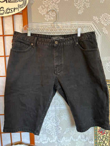 Robins Jean Jorts Studded Double Flap Pockets 38 Black USA