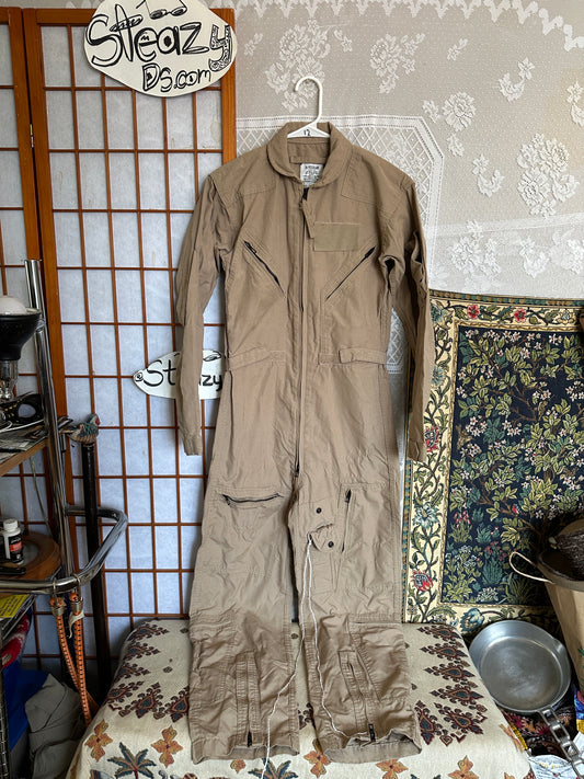 Military Flight Suit 34R Flyers Coveralls CWU-27/P Tan 380 2015
