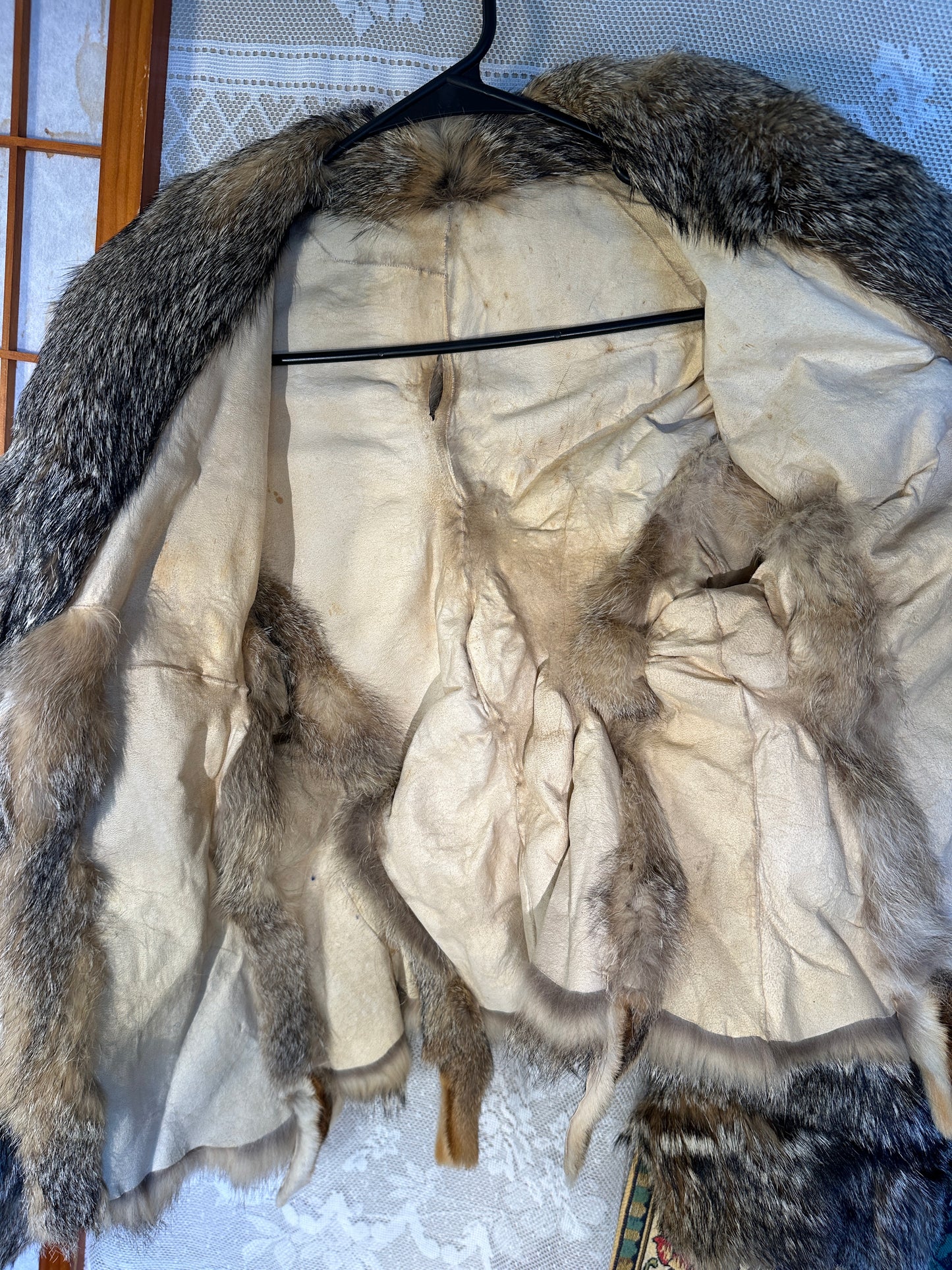 REAL Fur Jacket FOX Mini XS small Gray Coyote