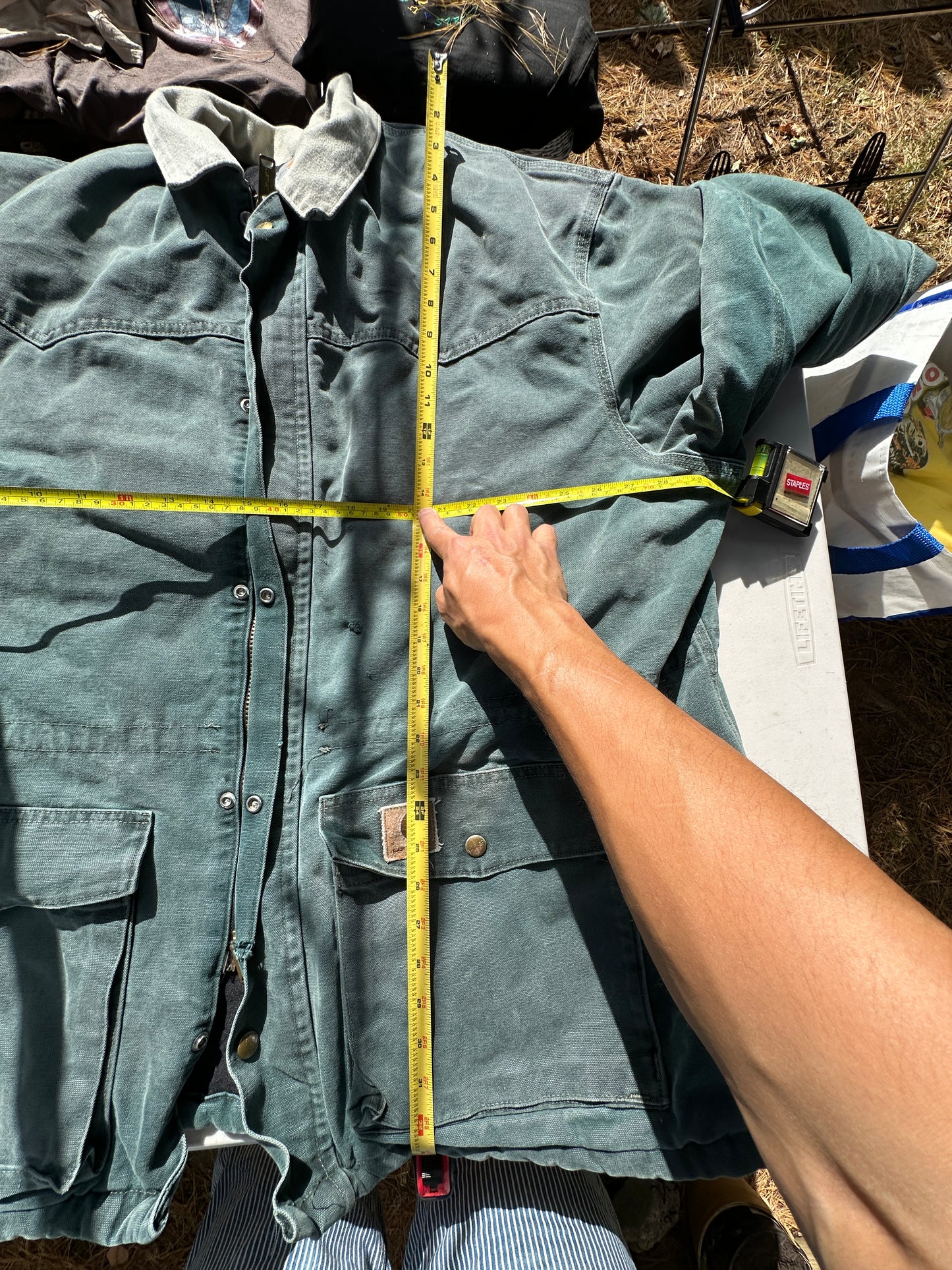 vintage Carhartt Hunter Green Chore Coat Jacket XXL USA CQ7043 1996 union fade