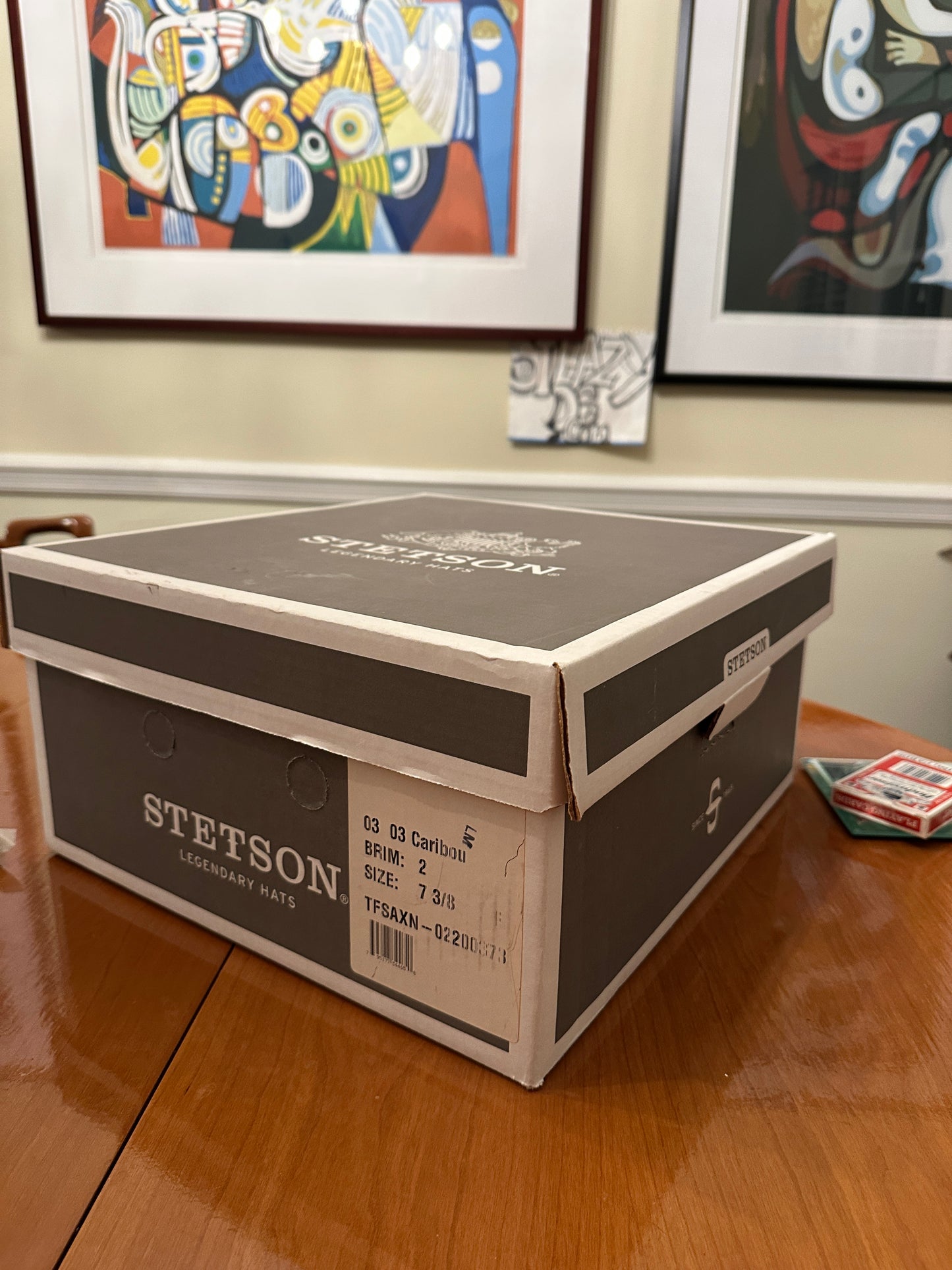 Stetson Royal Saxon Hat Beaver 7 1/2 Caribou Box Fedora 60