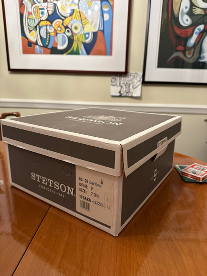 Stetson Royal Saxon Hat Beaver 7 1/2 Caribou Box Fedora 60