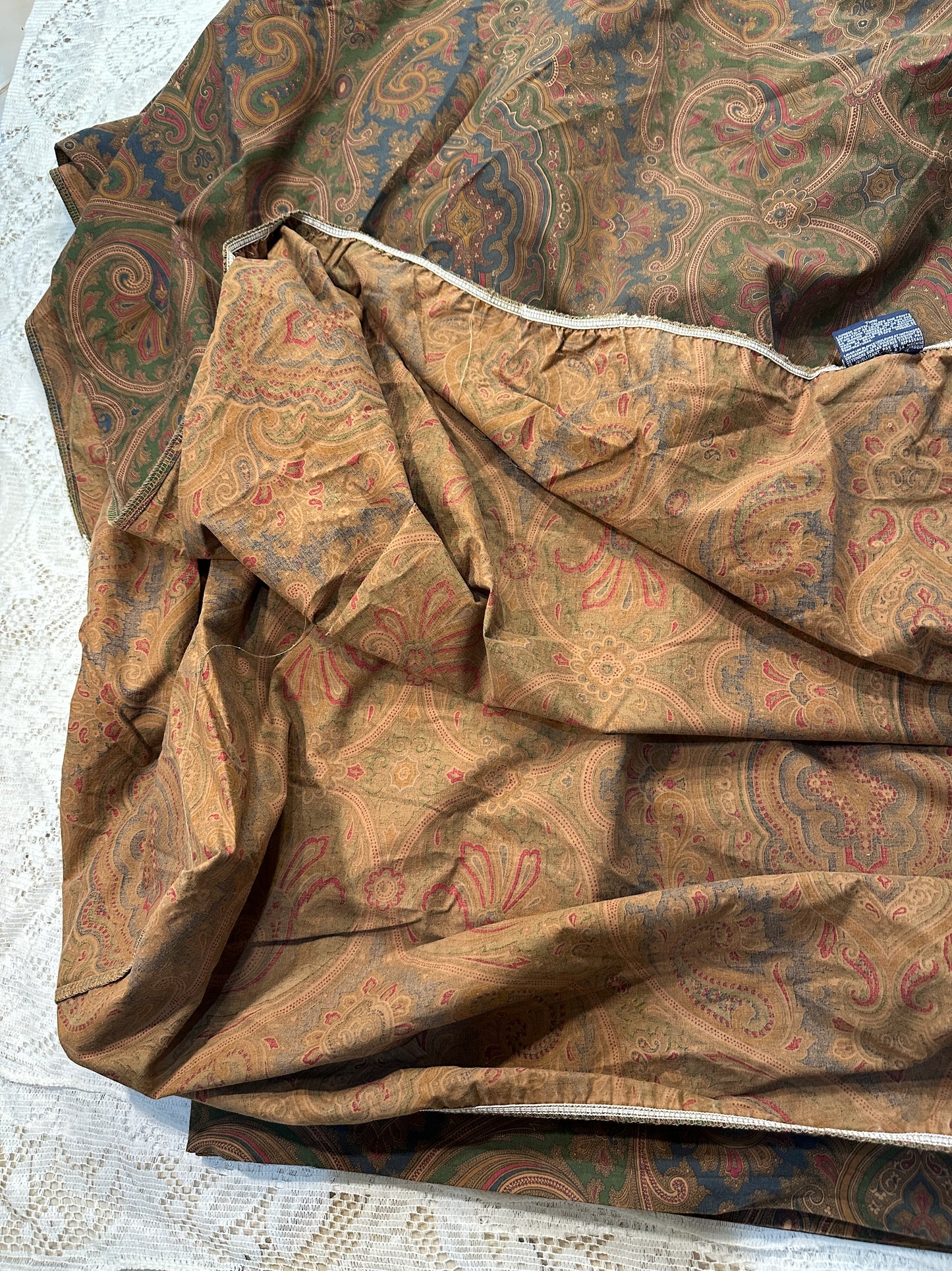 RALPH LAUREN Paisley Twin Sheet fitted flat Set Vintage Brianna Elizabeth