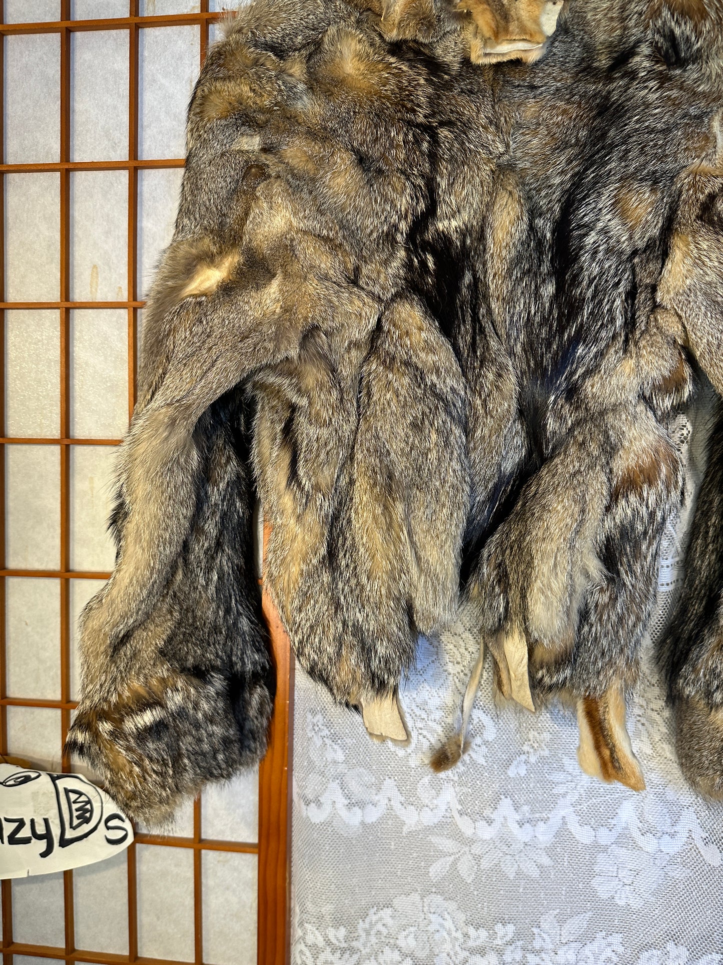 REAL Fur Jacket FOX Mini XS small Gray Coyote