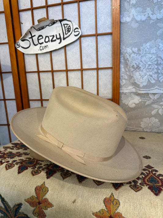 Vintage Stetson cowboy hat 7 4x Beaver USA The Open Road xxxx John B 56