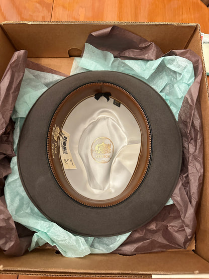 Stetson Royal Saxon Hat Beaver 7 1/2 Caribou Box Fedora 60