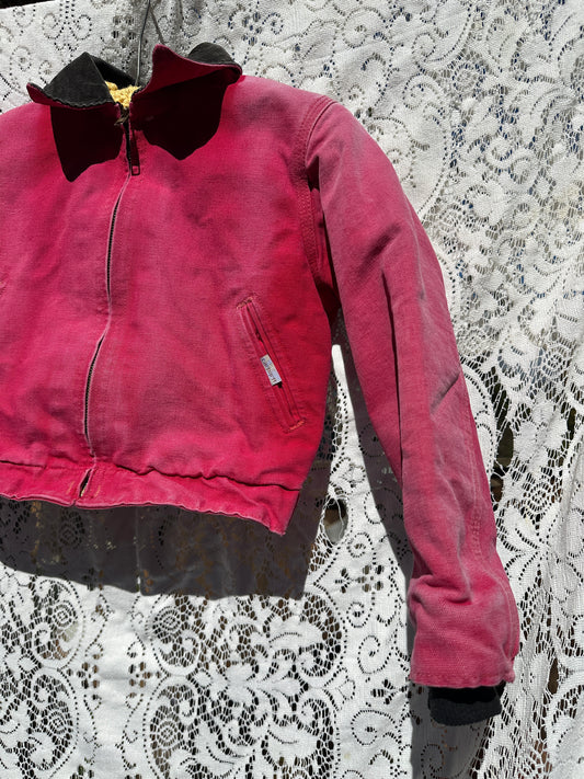 Vintage Carhartt Red Detroit Jacket Small Quilt 90s Dad Fade Work Youth Kid
