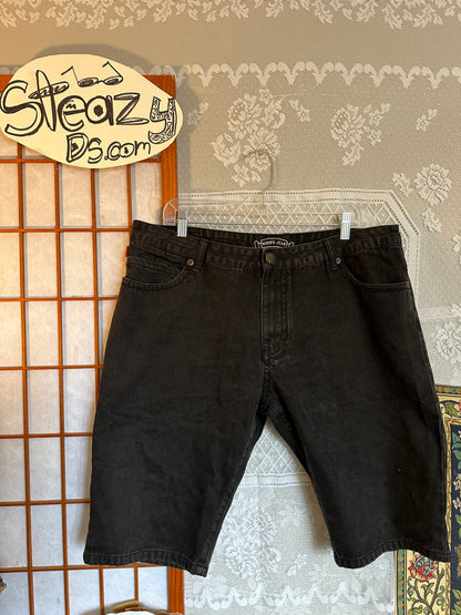 Robins Jean Jorts Studded Double Flap Pockets 38 Black USA