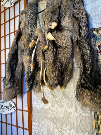 REAL Fur Jacket FOX Mini XS small Gray Coyote