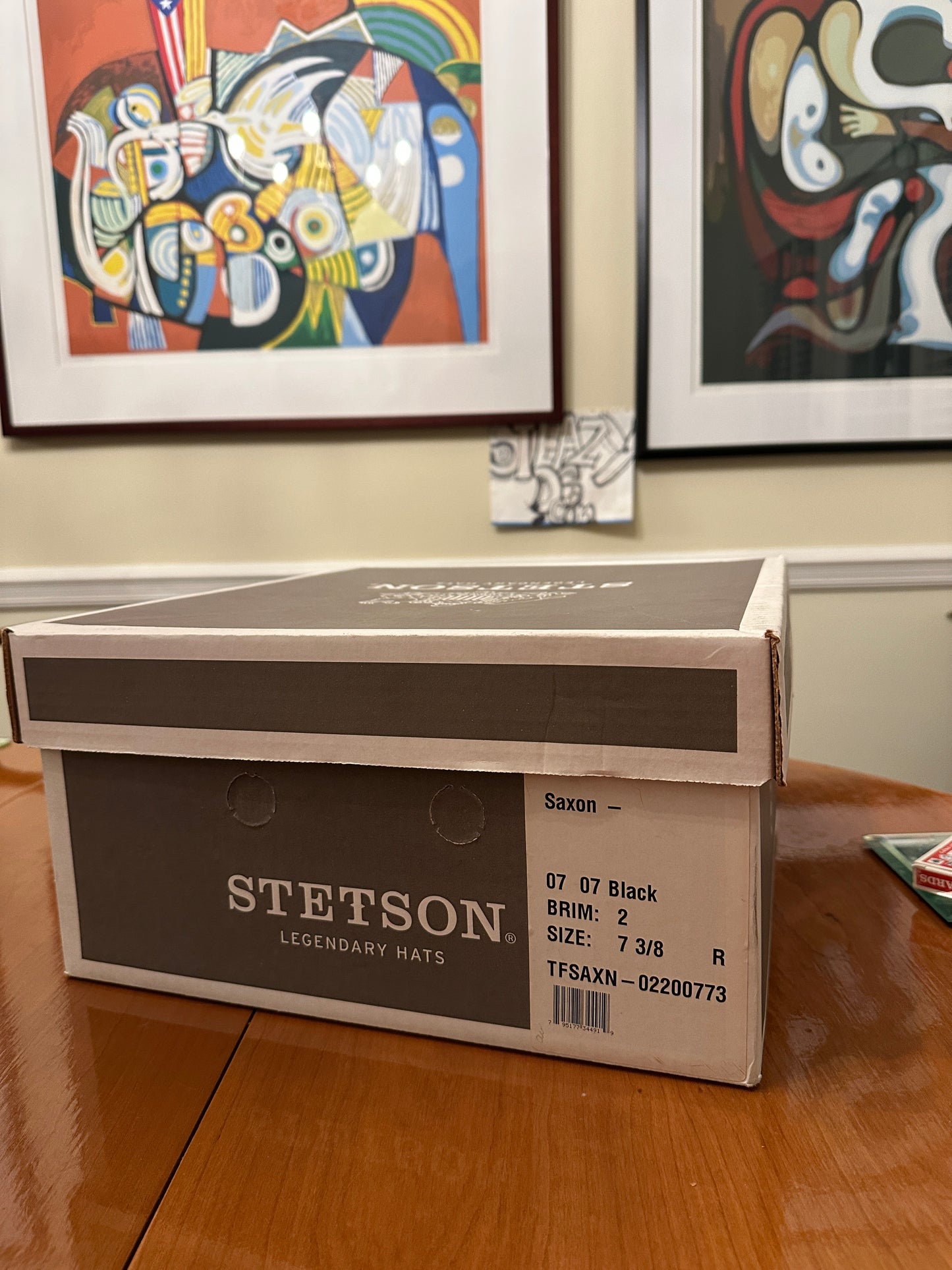 Stetson Royal Saxon Hat Beaver 7 1/2 Caribou Box Fedora Feather 60
