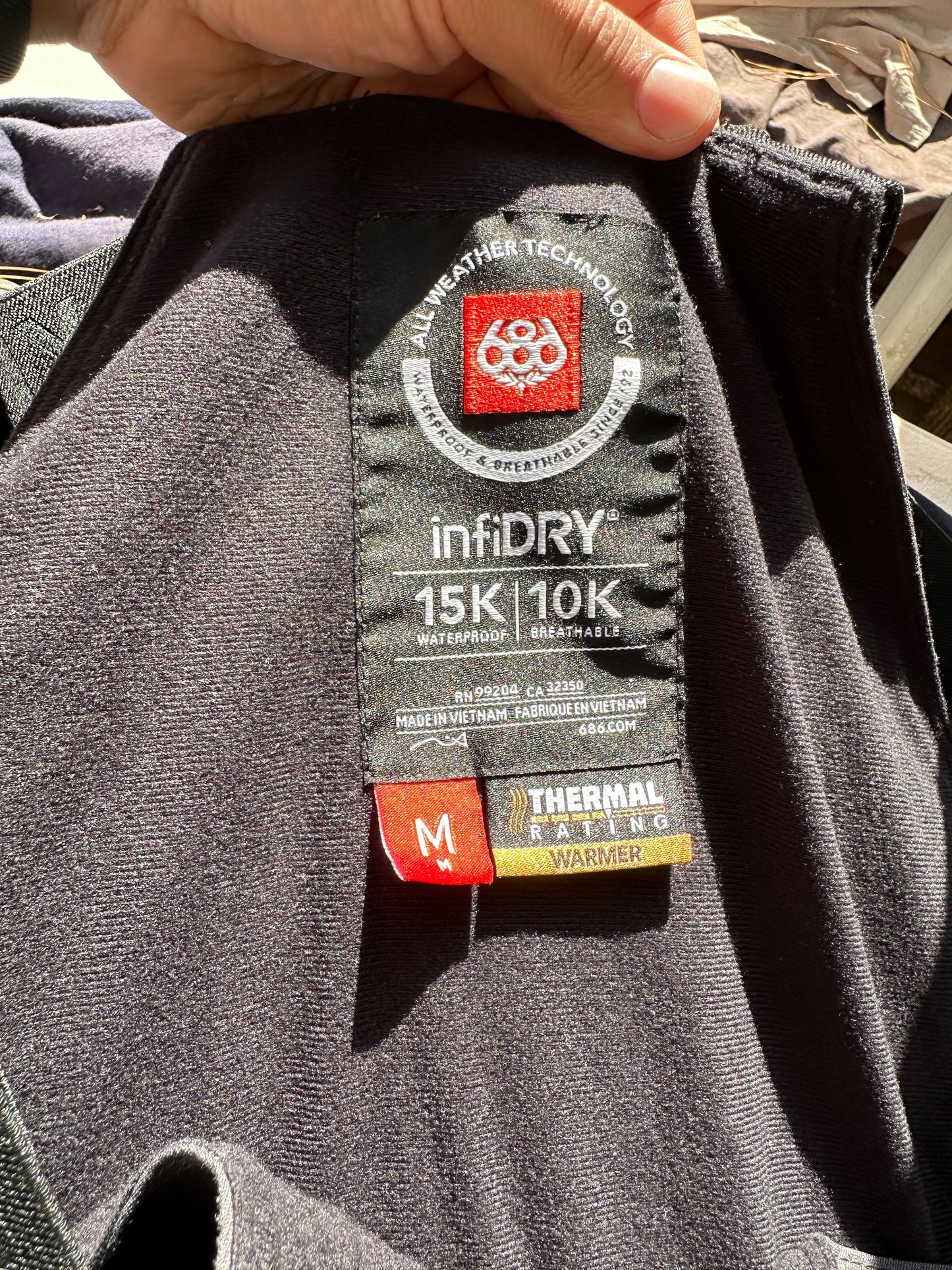 686 Hot Lap Insulated Bib Overalls Pant Infidry Snow Medium Gray Men ski M2w211