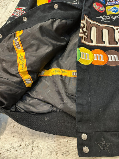 Kyle Busch M&M's JH Design NASCAR Racing Jacket Large patches Mars 2017