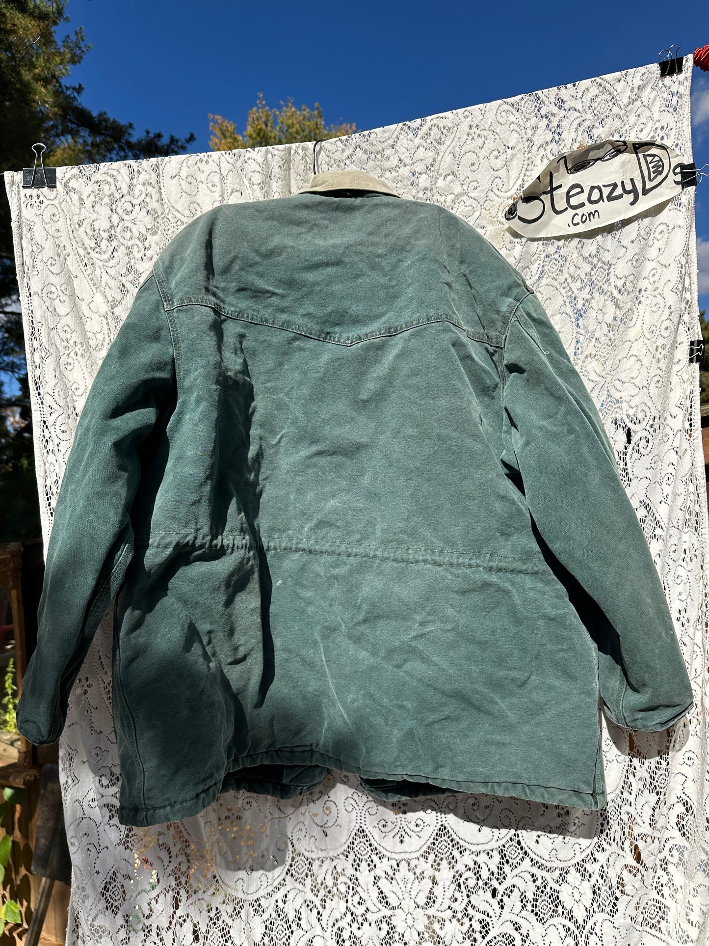 vintage Carhartt Hunter Green Chore Coat Jacket XXL USA CQ7043 1996 union fade