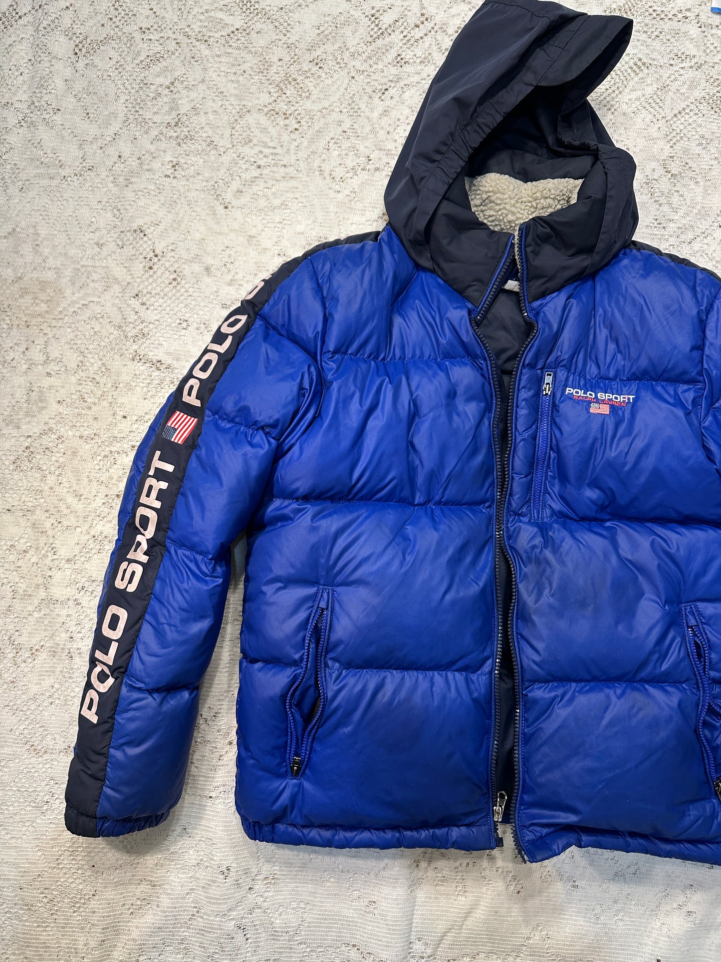 Ralph Lauren Polo Sport Down BLUE Puffer Jacket Water Repel Youth XL