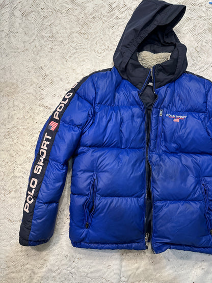 Ralph Lauren Polo Sport Down BLUE Puffer Jacket Water Repel Youth XL