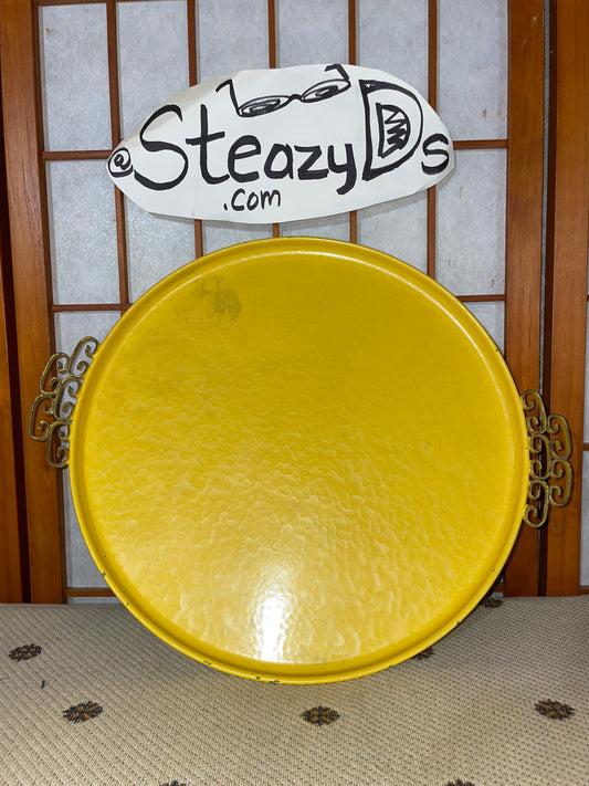 Blazing Sun Yellow Glaze Moire Kyes Serving Tray