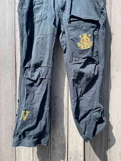 Dark, Torn Embroidered Snow Cup Cargos . Ralph Lauren