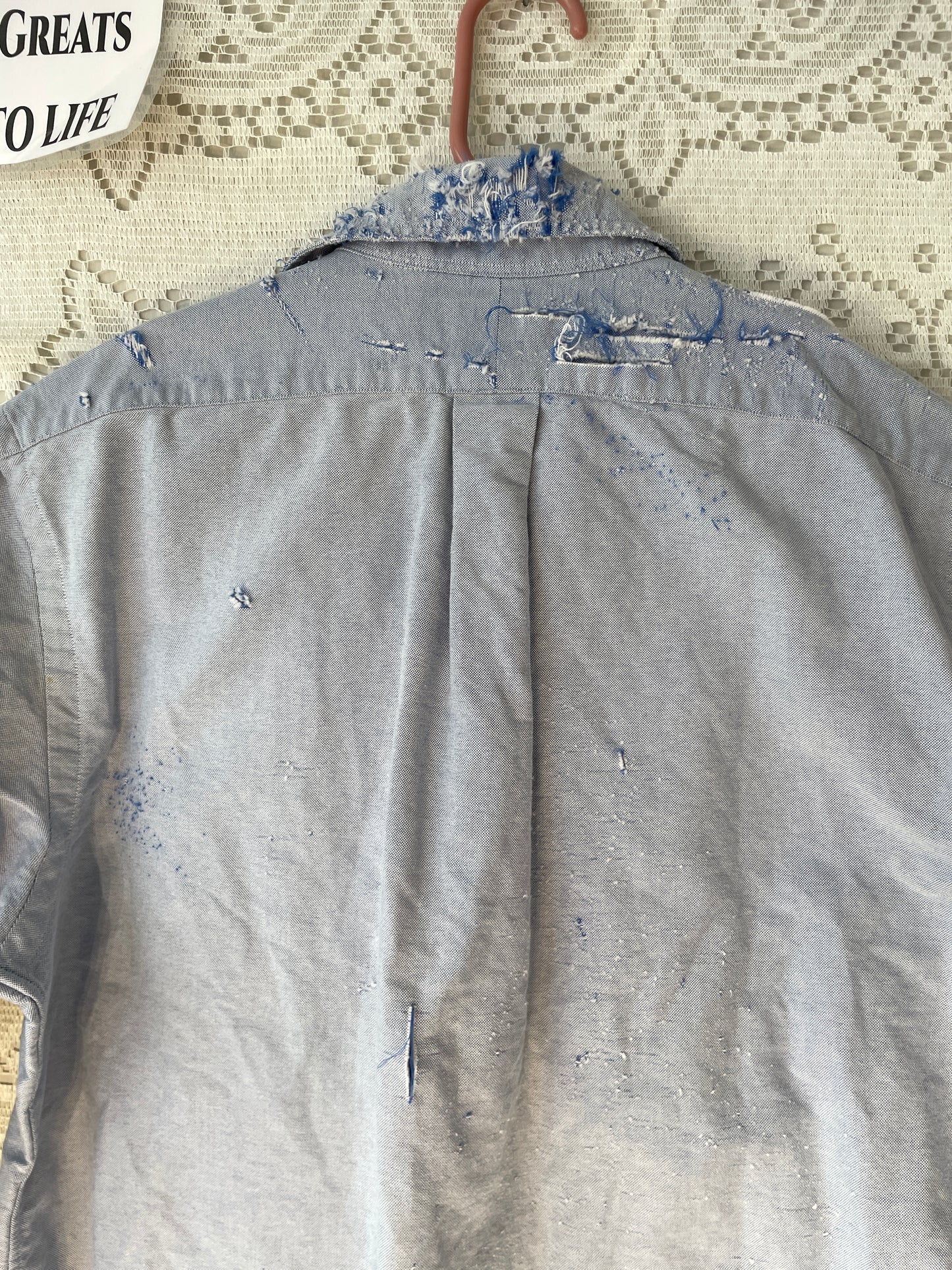 Gritty Oxford Ralph Lauren Shirt, Bleached and Distressed