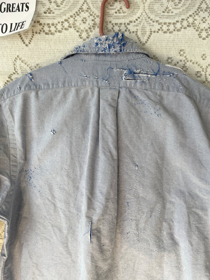 Gritty Oxford Ralph Lauren Shirt, Bleached and Distressed