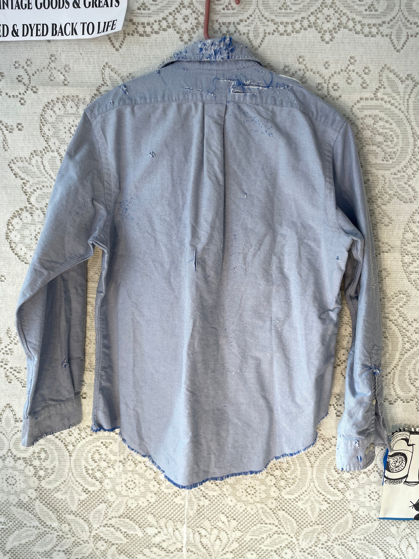 Gritty Oxford Ralph Lauren Shirt, Bleached and Distressed