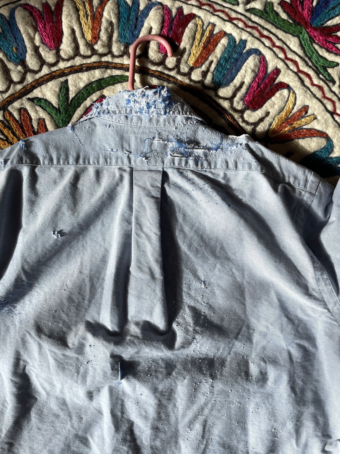 Gritty Oxford Ralph Lauren Shirt, Bleached and Distressed