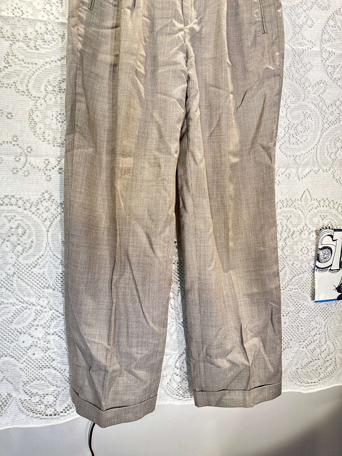 Yves Saint Laurent Men Pleated Trousers 30 x 30 Worsted Wool lined pants VINTAGE