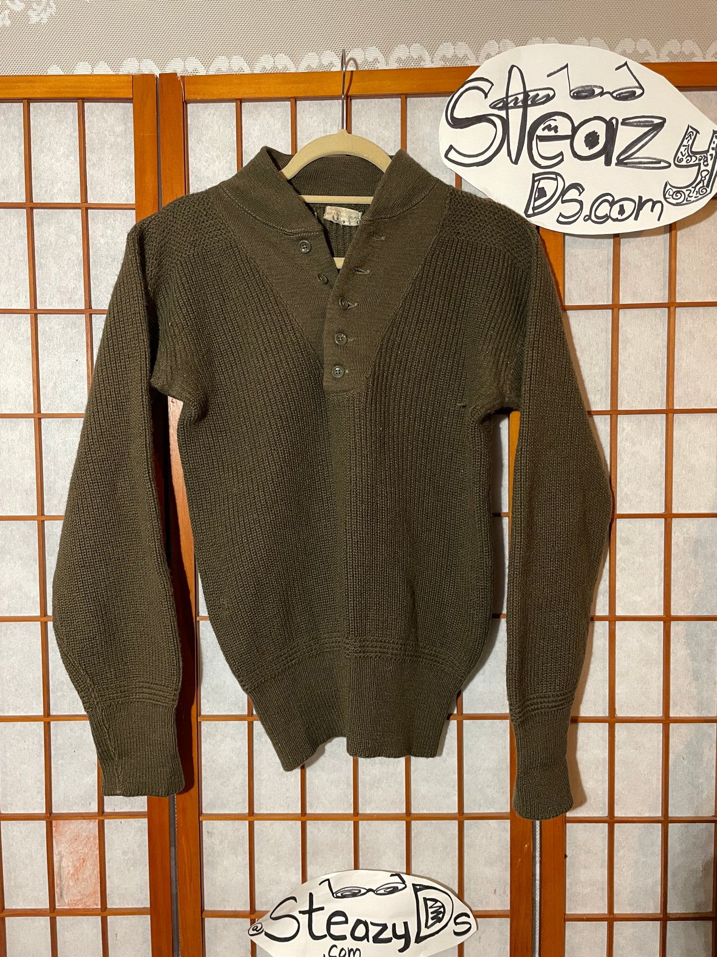 1986 Olive Military Combat Sweater