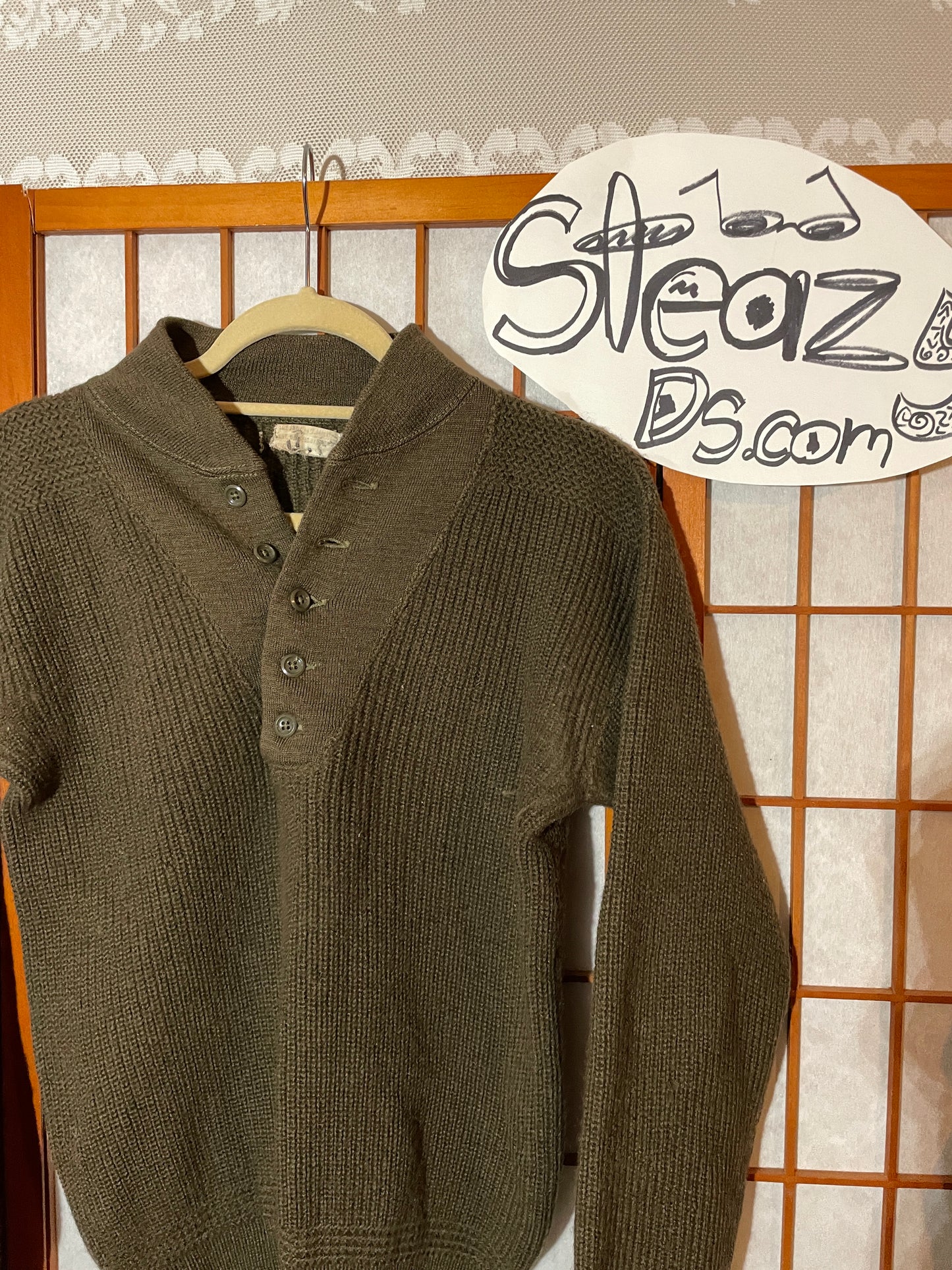 1986 Olive Military Combat Sweater