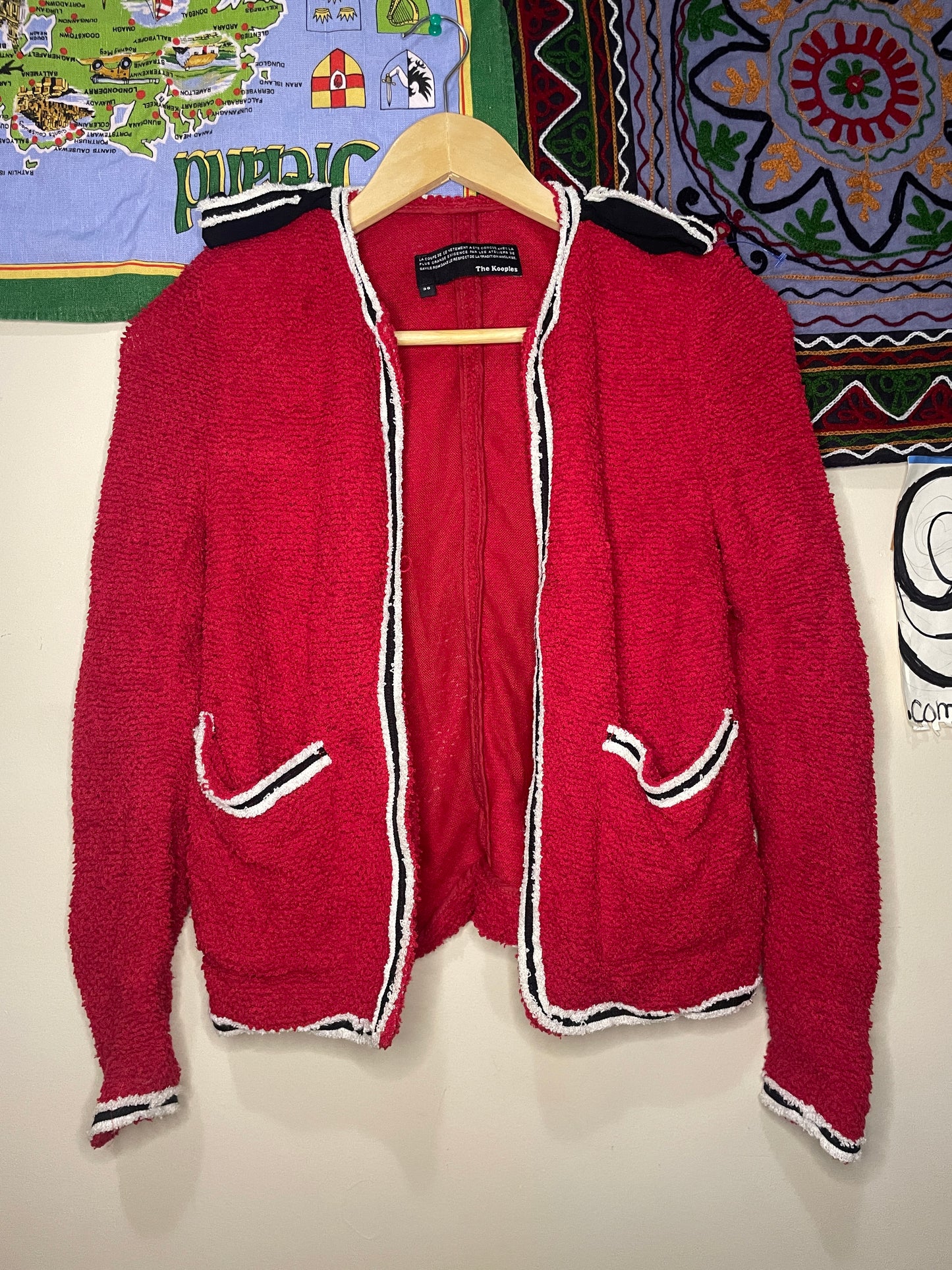 Red Grouch Accent Cardigan