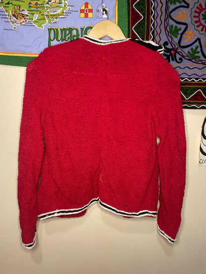 Red Grouch Accent Cardigan