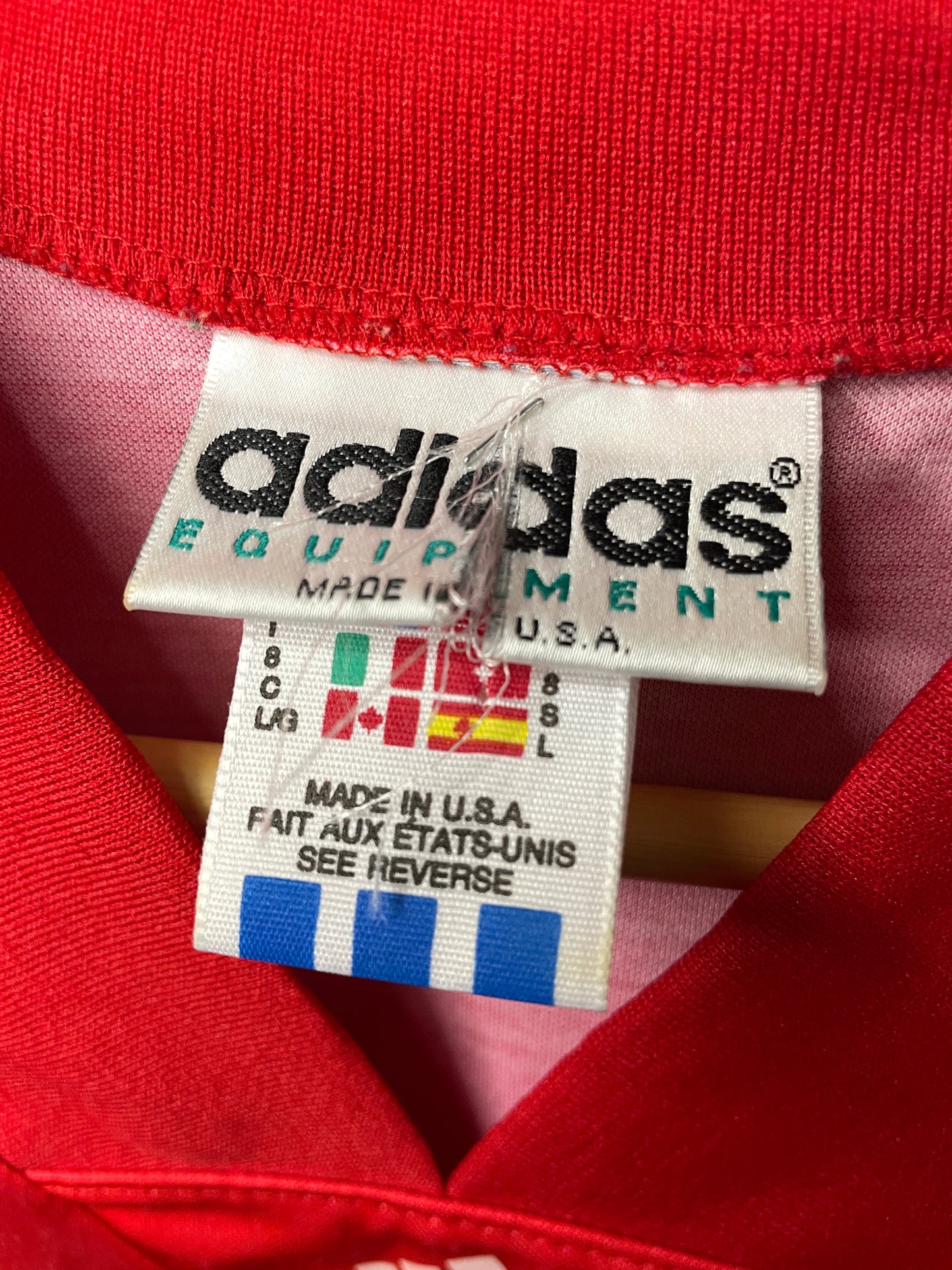 Vintage Adidas Equipment Large Jersey Shirt Football Red 90s