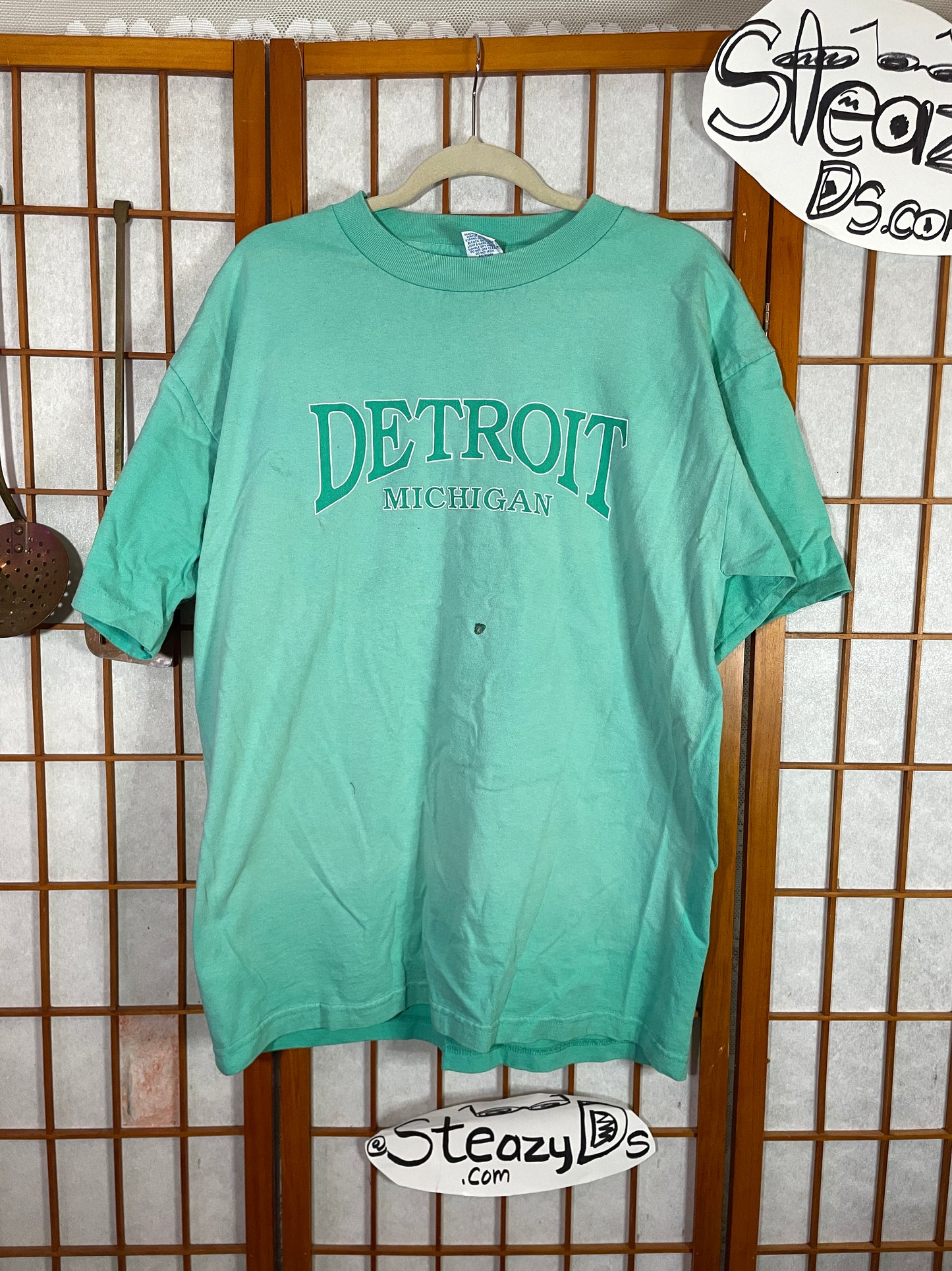 Sun Faded Detroit Turquoise T