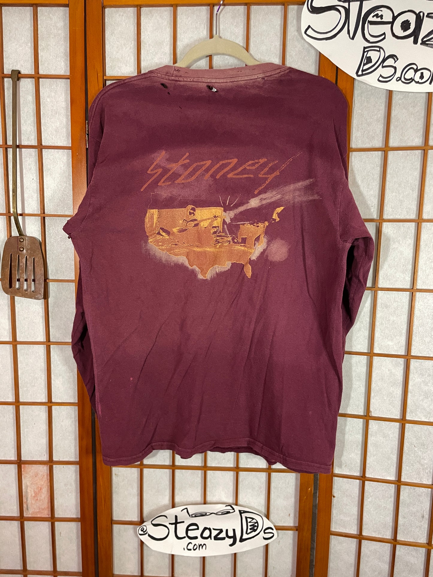 Sun Faded Stoney Distressed Post Malone Concert Shirt