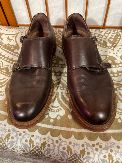 To Boot New York Brown Leather 8 Double Monk Strap