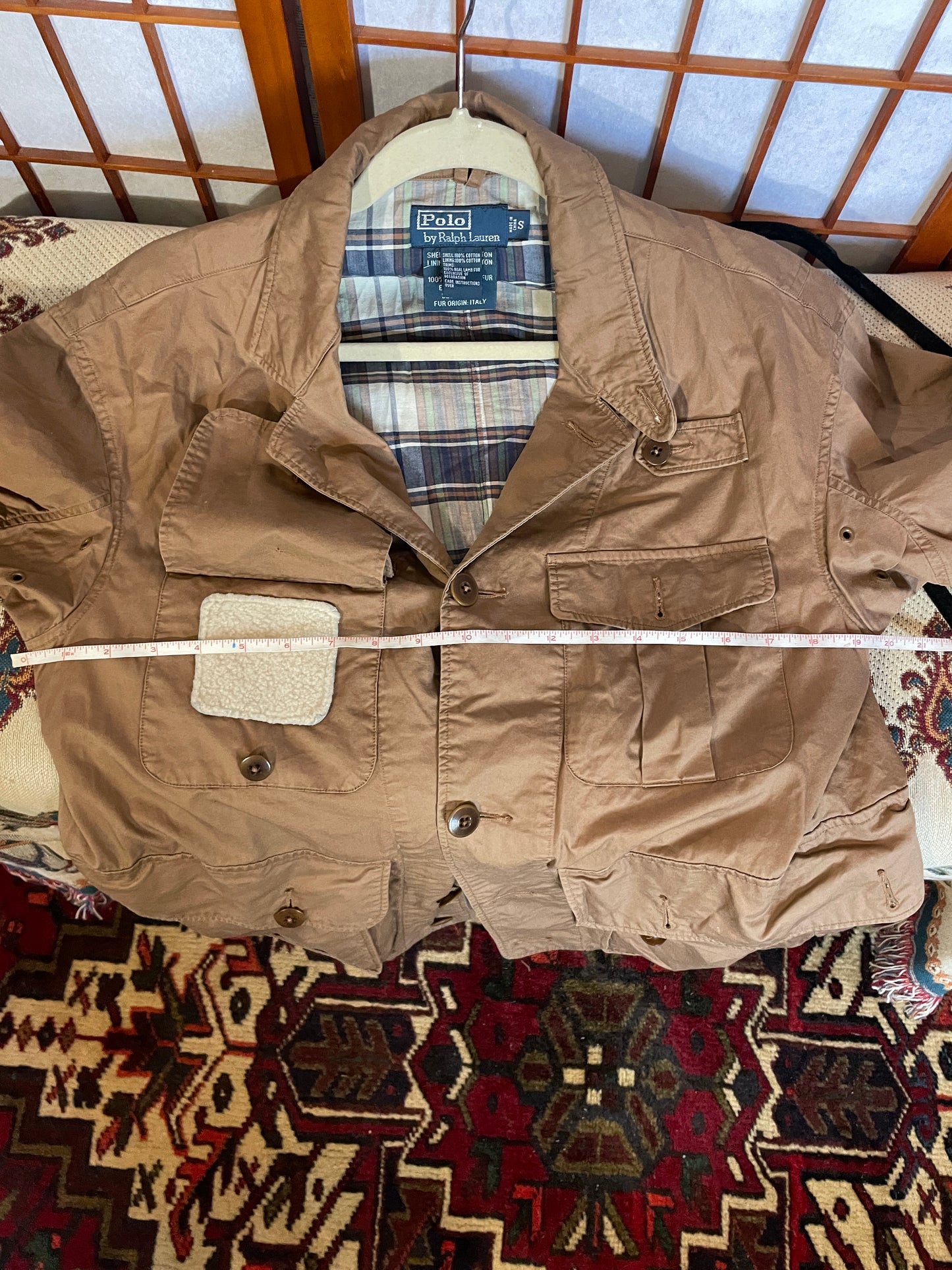 Polo Ralph Lauren Men Paxton Wading Jacket Small Havana Cloth