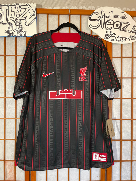 Nike LeBron Liverpool FC Dri Fit Soccer Jersey XL FD0627 061 Black