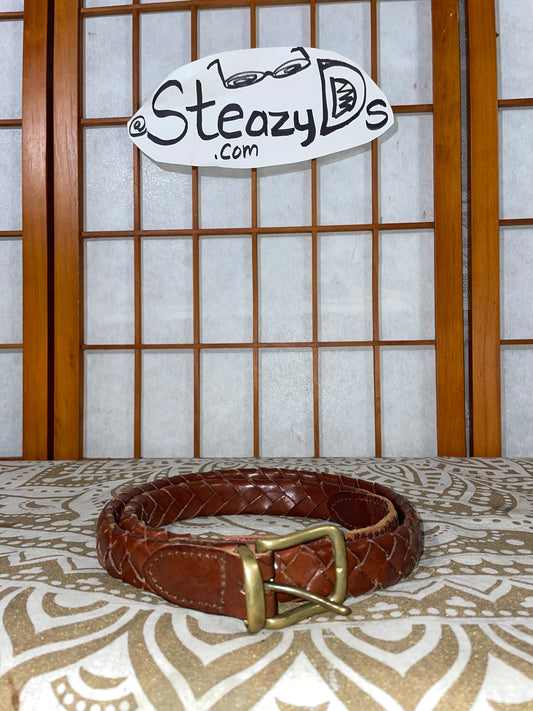 Tightly Braided Brown Belt Brown, 36