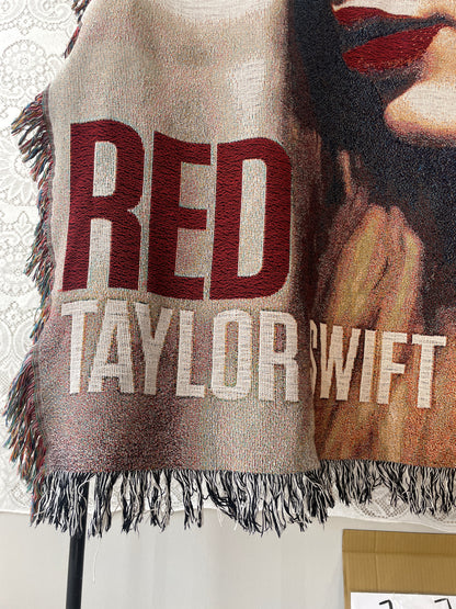 Taylor Swift Red Album Tour Woven Tapestry Blanket Throw 60 x 50"