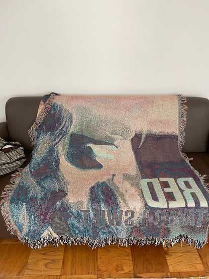 Taylor Swift Red Album Tour Woven Tapestry Blanket Throw 60 x 50"