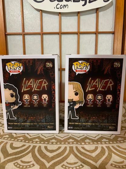 Slayer Funko Pop set Jeff Hanneman Tom Araya 156 155