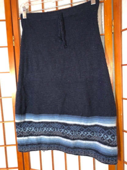 Patterned Alpaca Wool Skirt, Made in Peru