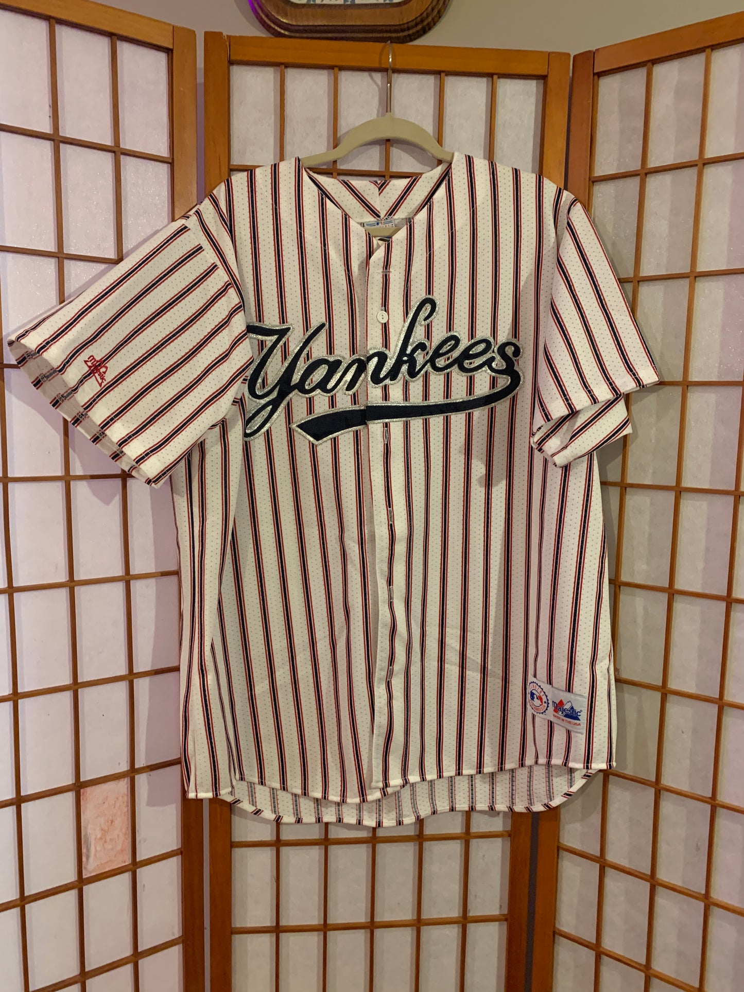 Majestic Yankees Candy Cane Jersey