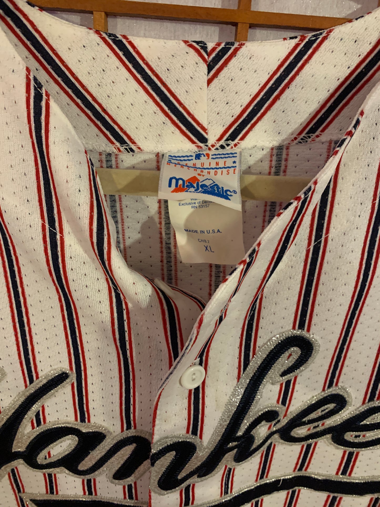 Majestic Yankees Candy Cane Jersey