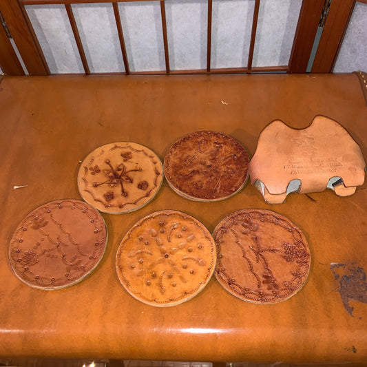 5 Leather Coasters