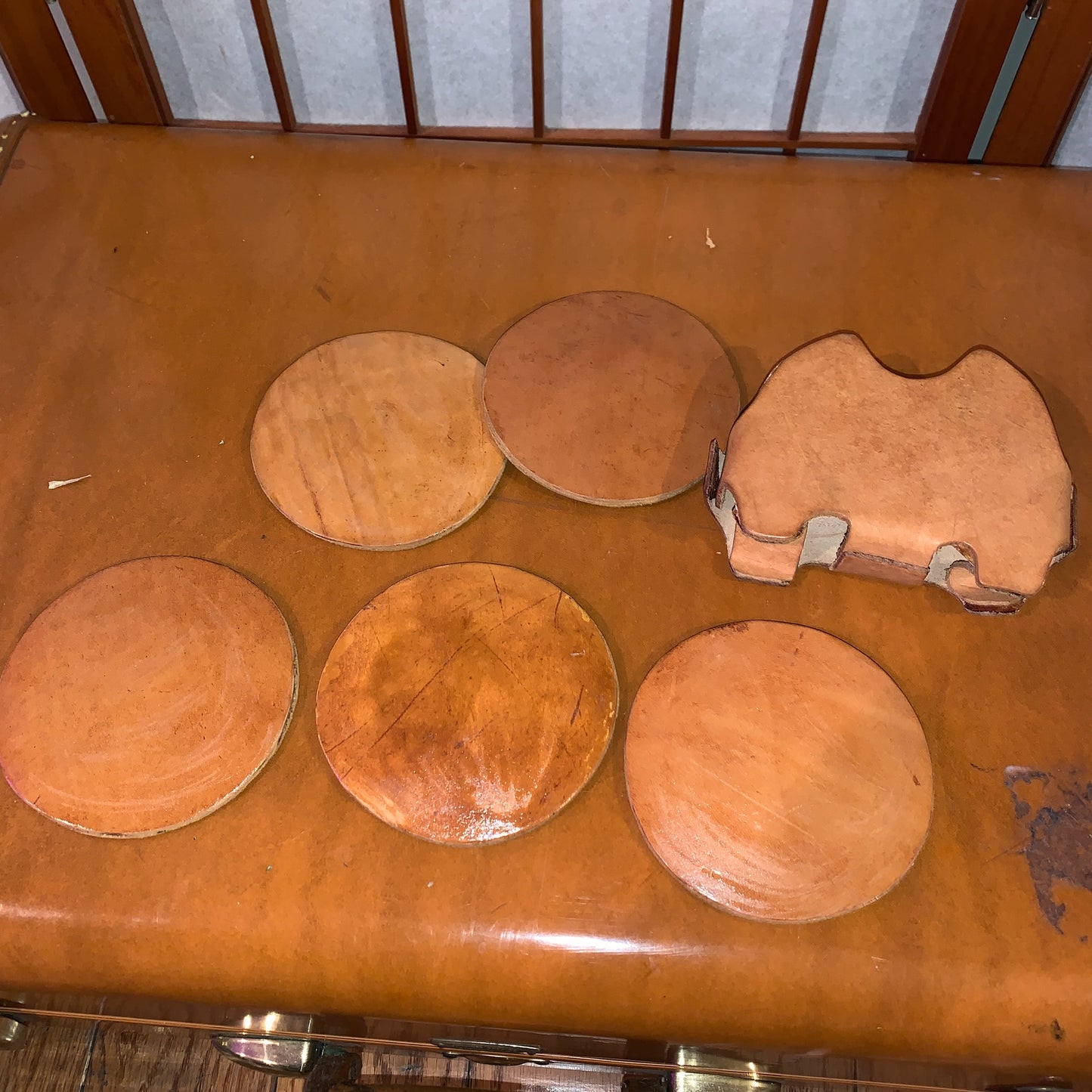 5 Leather Coasters