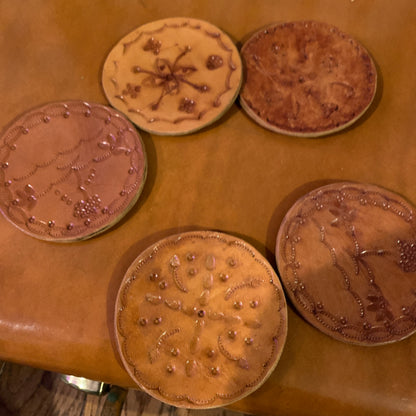 5 Leather Coasters